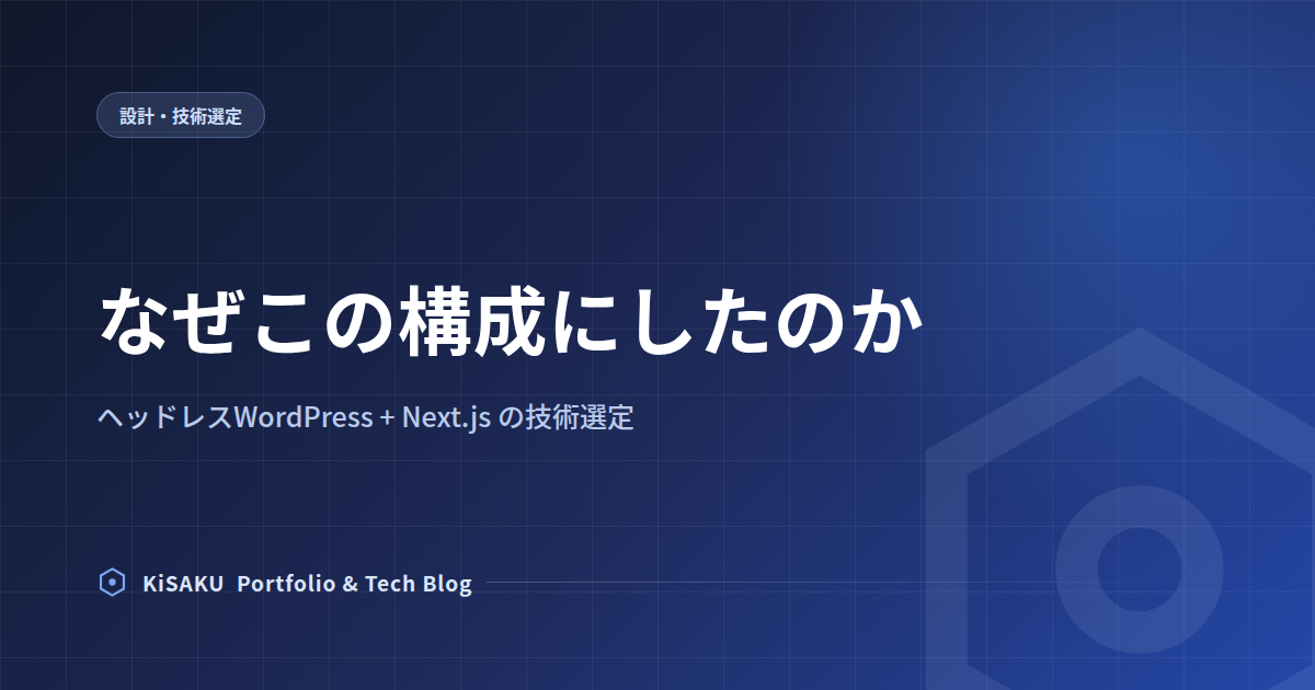なぜこの構成にしたのか — ヘッドレスWordPress + Next.js の技術選定