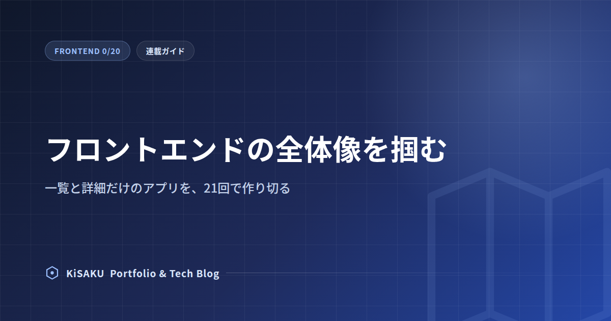 一覧と詳細だけのアプリで、フロントエンドの全体像を掴む(第0回)