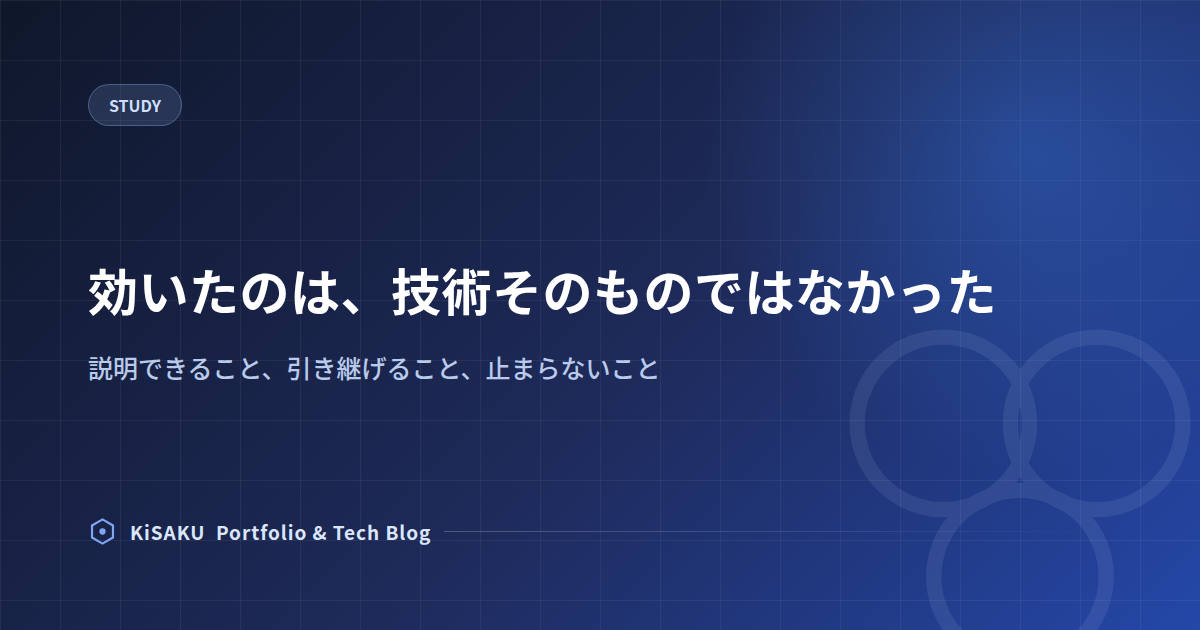 勉強法(6) 効いたのは、技術そのものではなかった