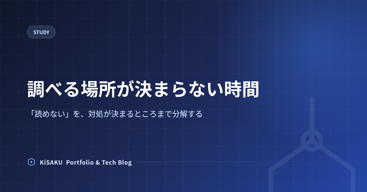 勉強法(3) 調べる場所が決まらない時間